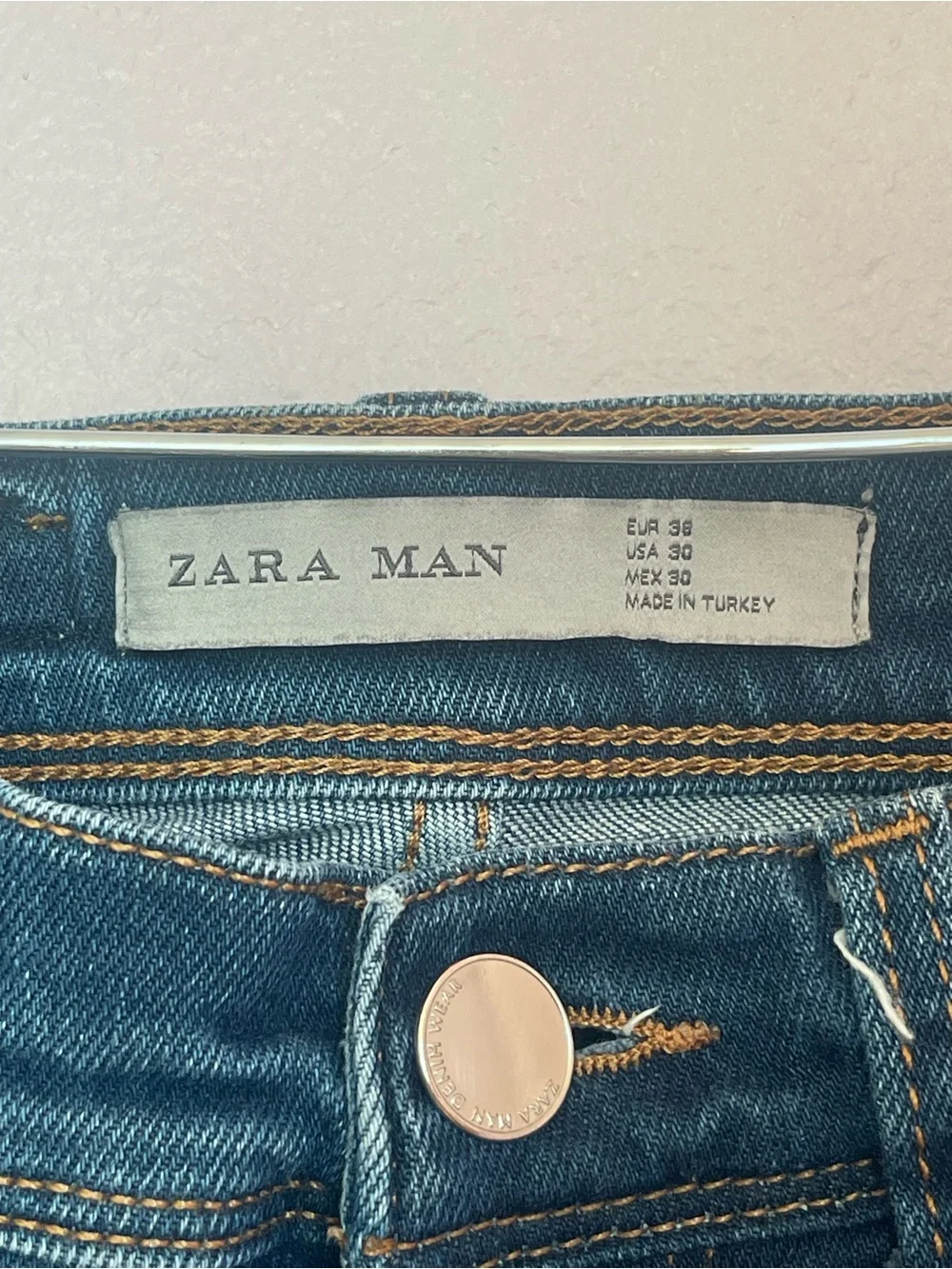 Zara Man Slim Fit Jeans Dark Wash Blue Denim Mens Size 30 EUR 38